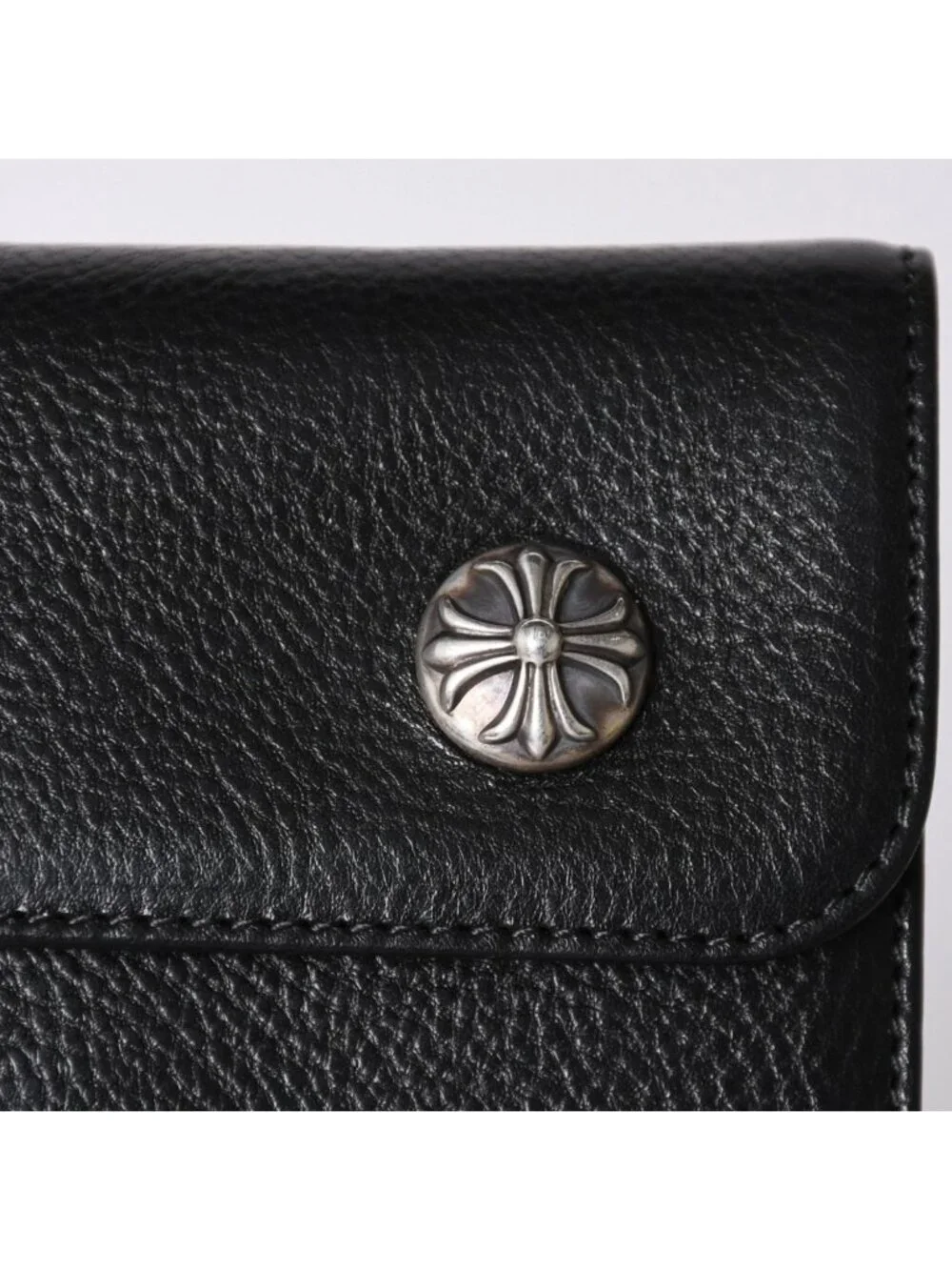 Chrome Hearts Wave Btn Novelty Blanc Wallet Cross Button Black